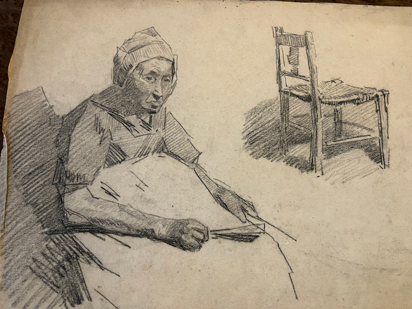 Anton de Jong dutch painter: sketch