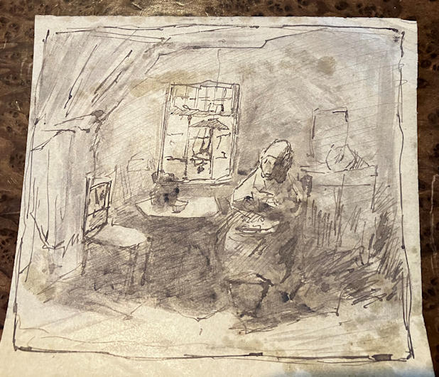 Anton de Jong dutch painter: sketch