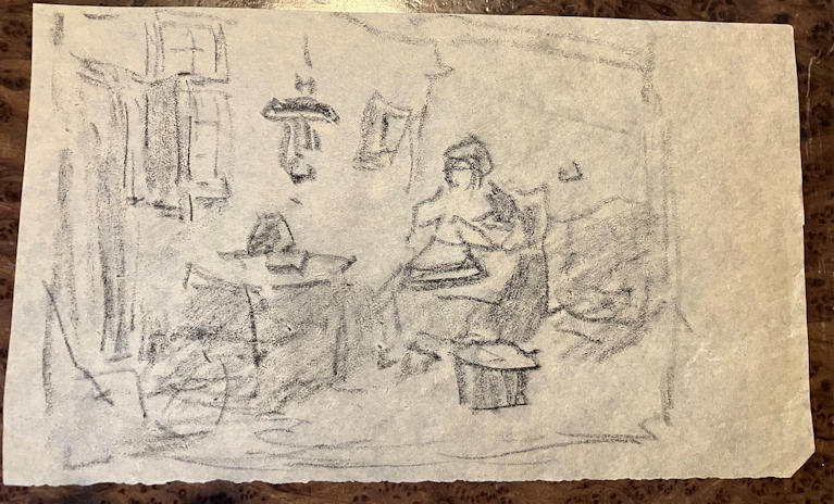 Anton de Jong dutch painter: sketch