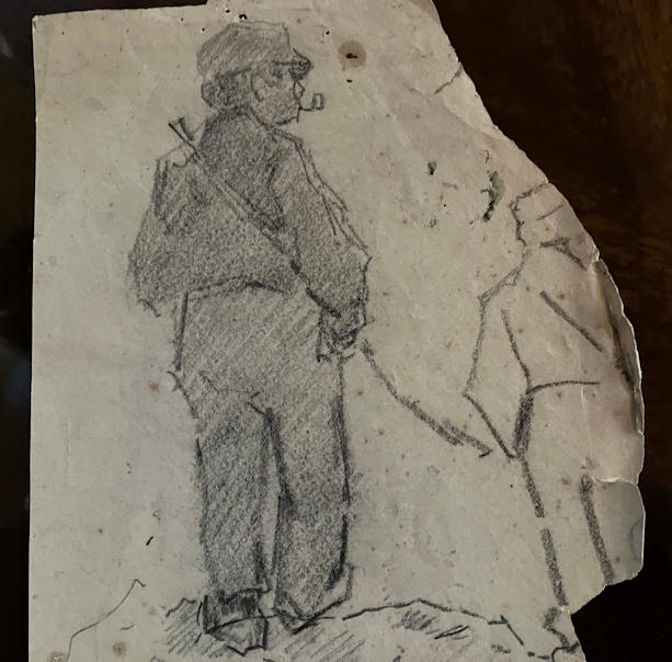 Anton de Jong dutch painter: sketch - signed
