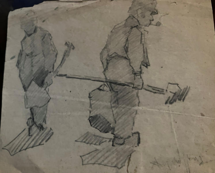 Anton de Jong dutch painter: sketch SIGNED