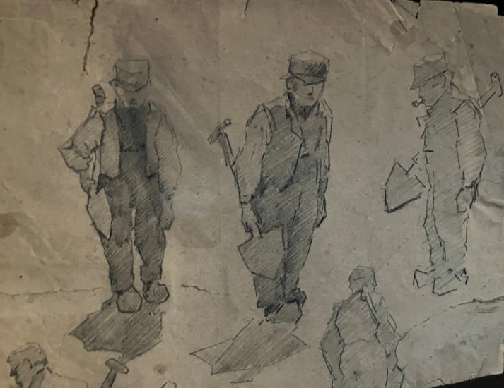 Anton de Jong dutch painter: sketch