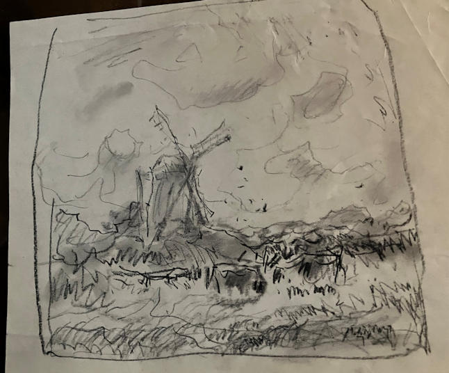 Anton de Jong dutch painter: sketch