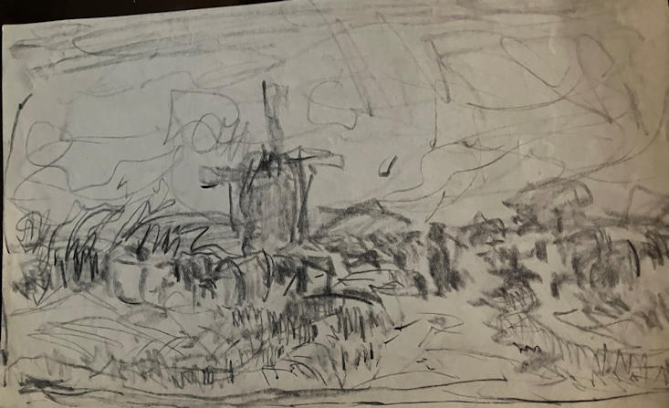Anton de Jong dutch painter: sketch