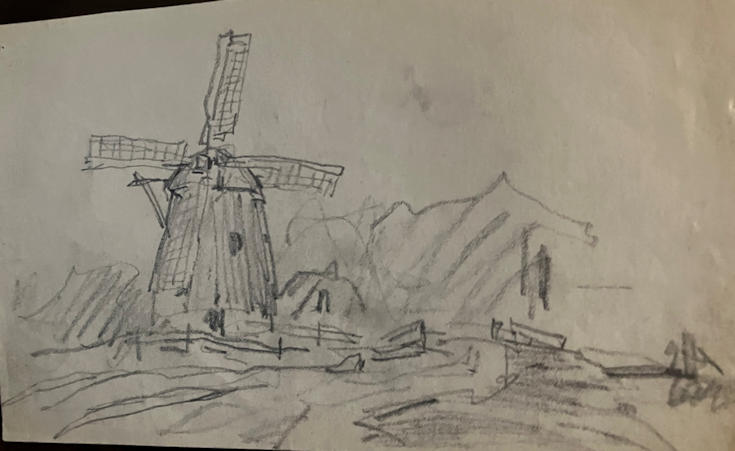Anton de Jong dutch painter: sketch