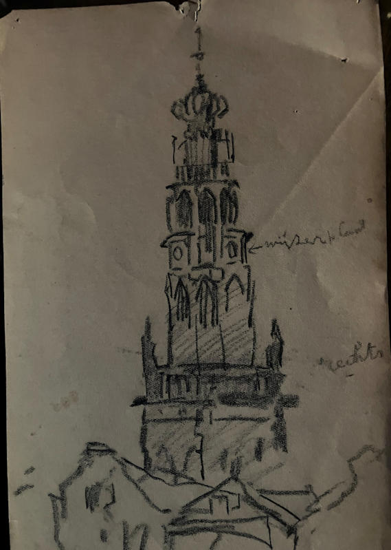 Anton de Jong dutch painter: sketch
