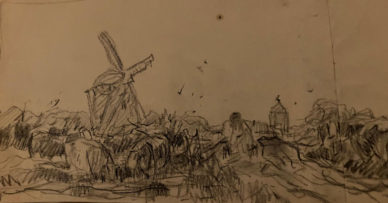 Anton de Jong dutch painter: sketch