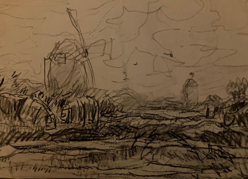 Anton de Jong dutch painter: sketch