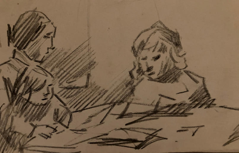 Anton de Jong dutch painter: sketch