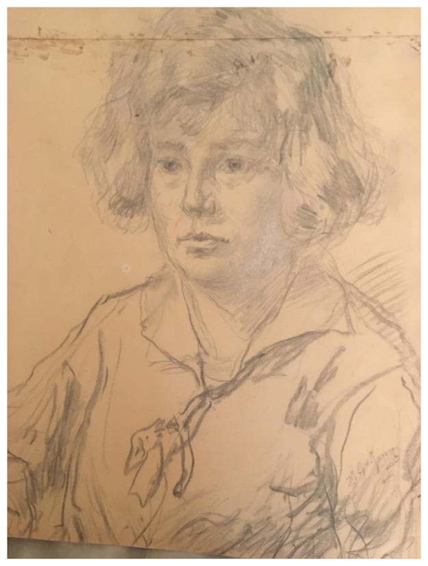 Anton dejong dutch painter: Child sketch - Antonie Jr.