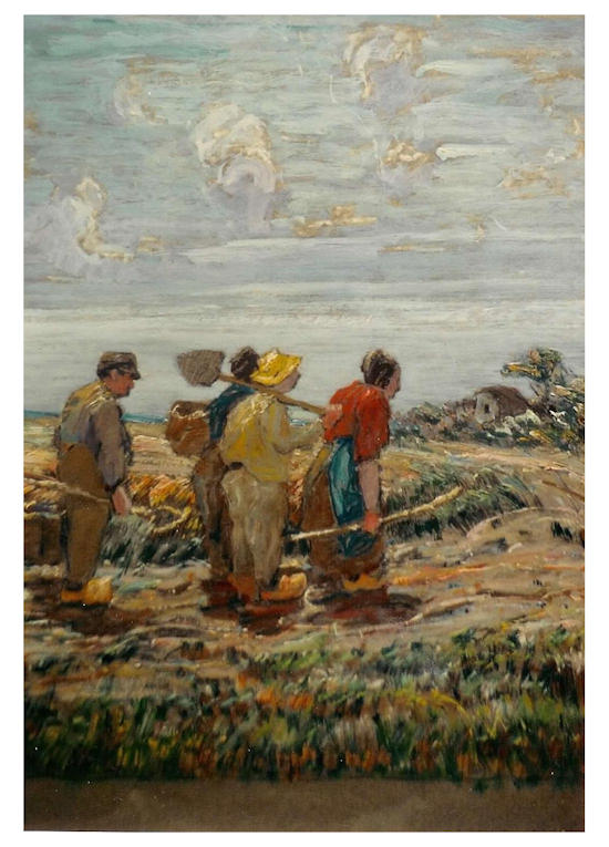 Anton dejong dutch painter: To/from the fields